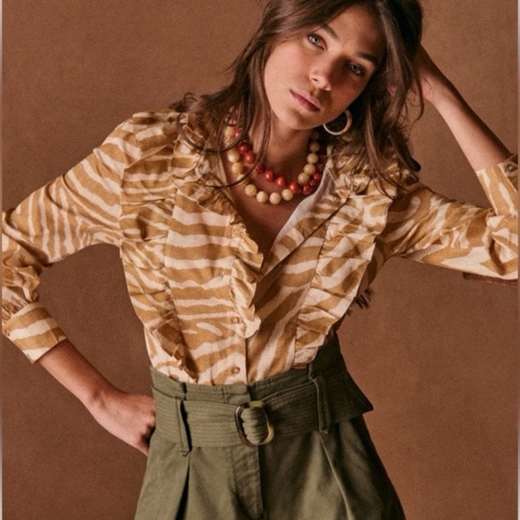 Sezane Tops - Sézane zebra print Jane shirt size 40